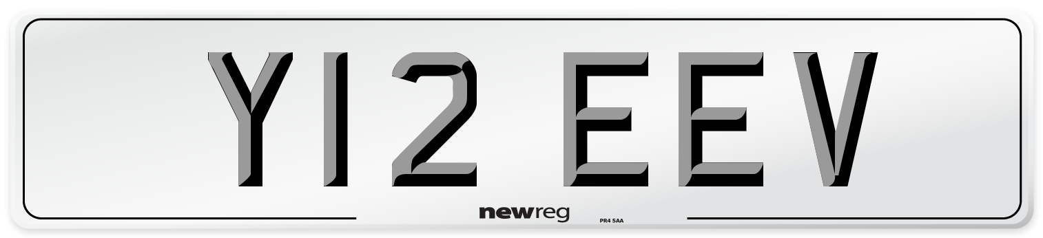 Y12 EEV Number Plate from New Reg